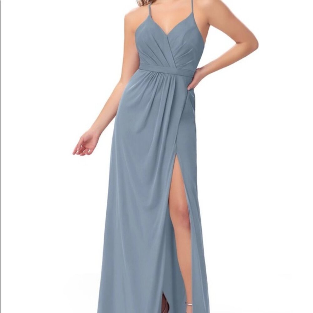 Dusty Blue Azazie Luxy Bridesmaid Dress